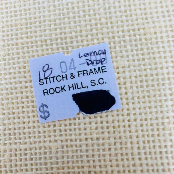 Vintage 18 Ct Lemon Drop Yellow Cross Stitch Aida Cloth Fabric 19" x 13" - Picture 2 of 5